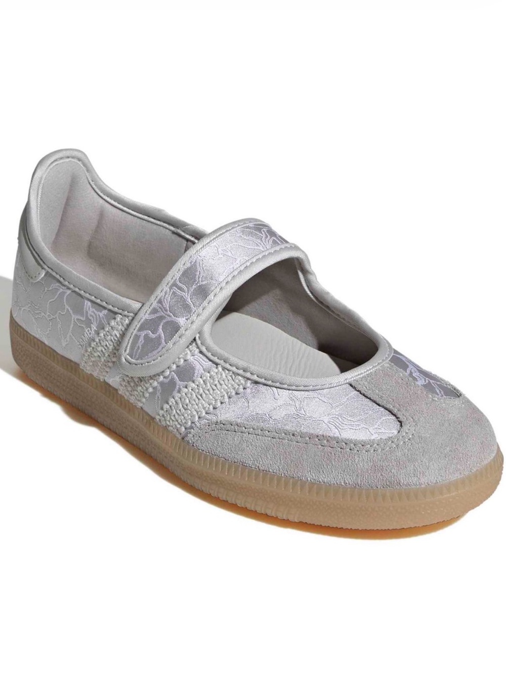 🩶 ADIDAS SAMBA JANE SILVER SATIN FLORAL 🩶